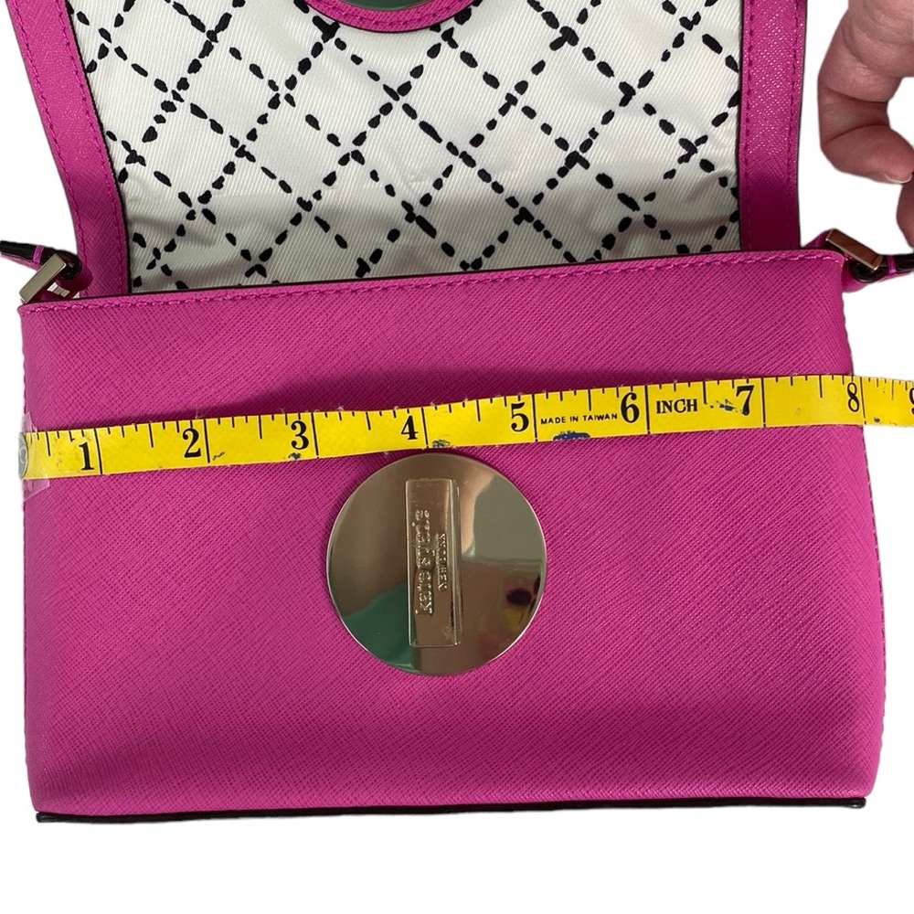 Kate Spade EUC Sally Newberry Lane Hot Pink Leather Turnlock Crossbody - Picture 13 of 16
